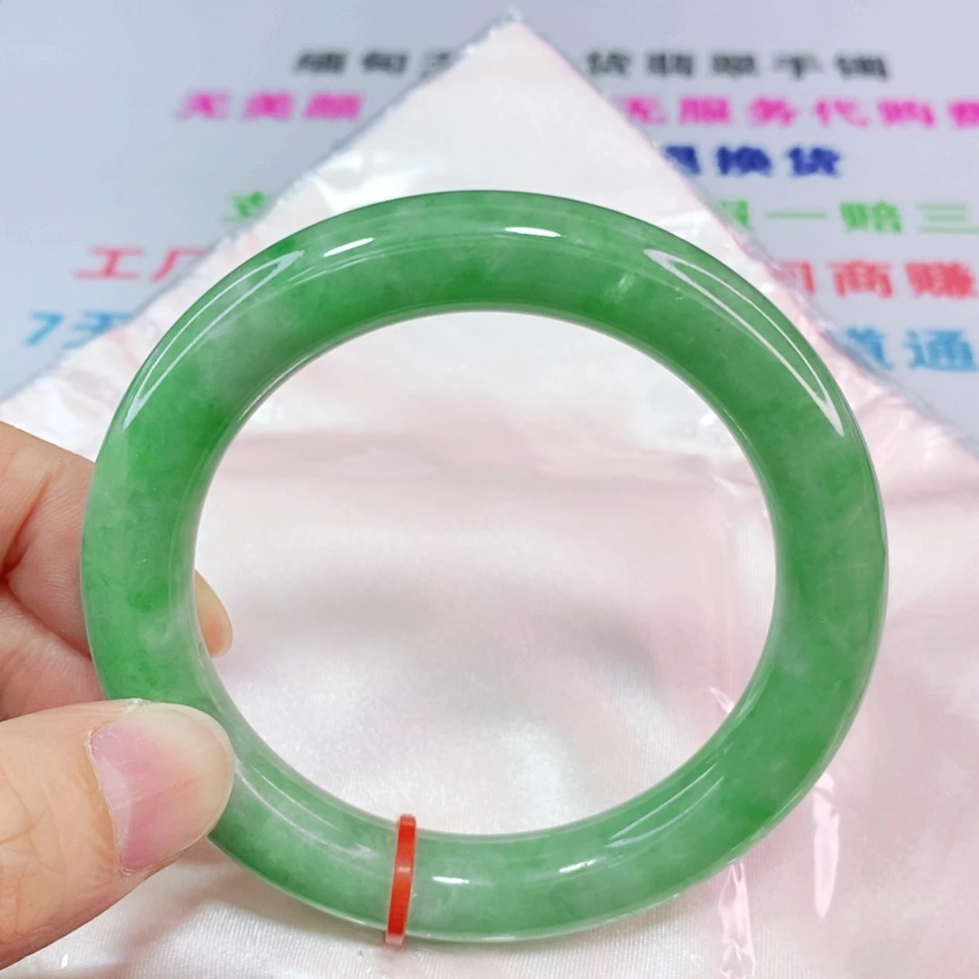 未镶嵌手镯翡翠56.2圈口圆条-完整