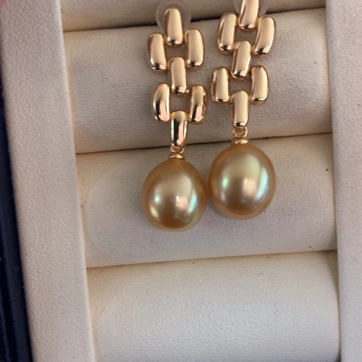 银S925镶嵌耳饰海水珍珠