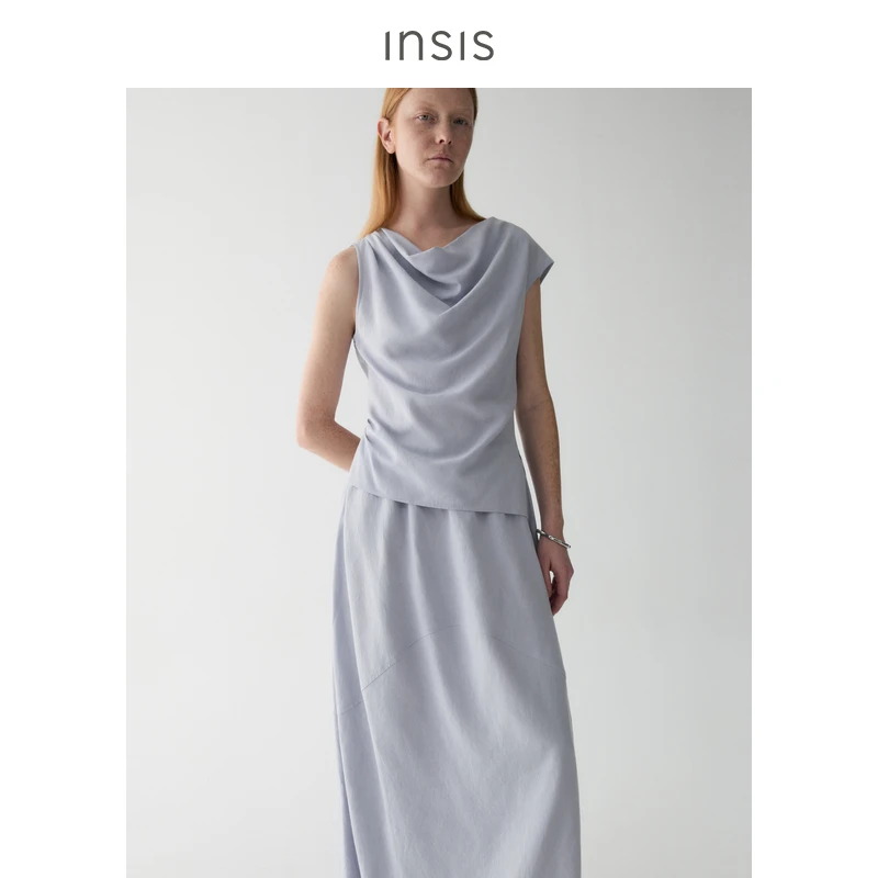 INSISFEMME假两件荡领连衣裙FN25224052