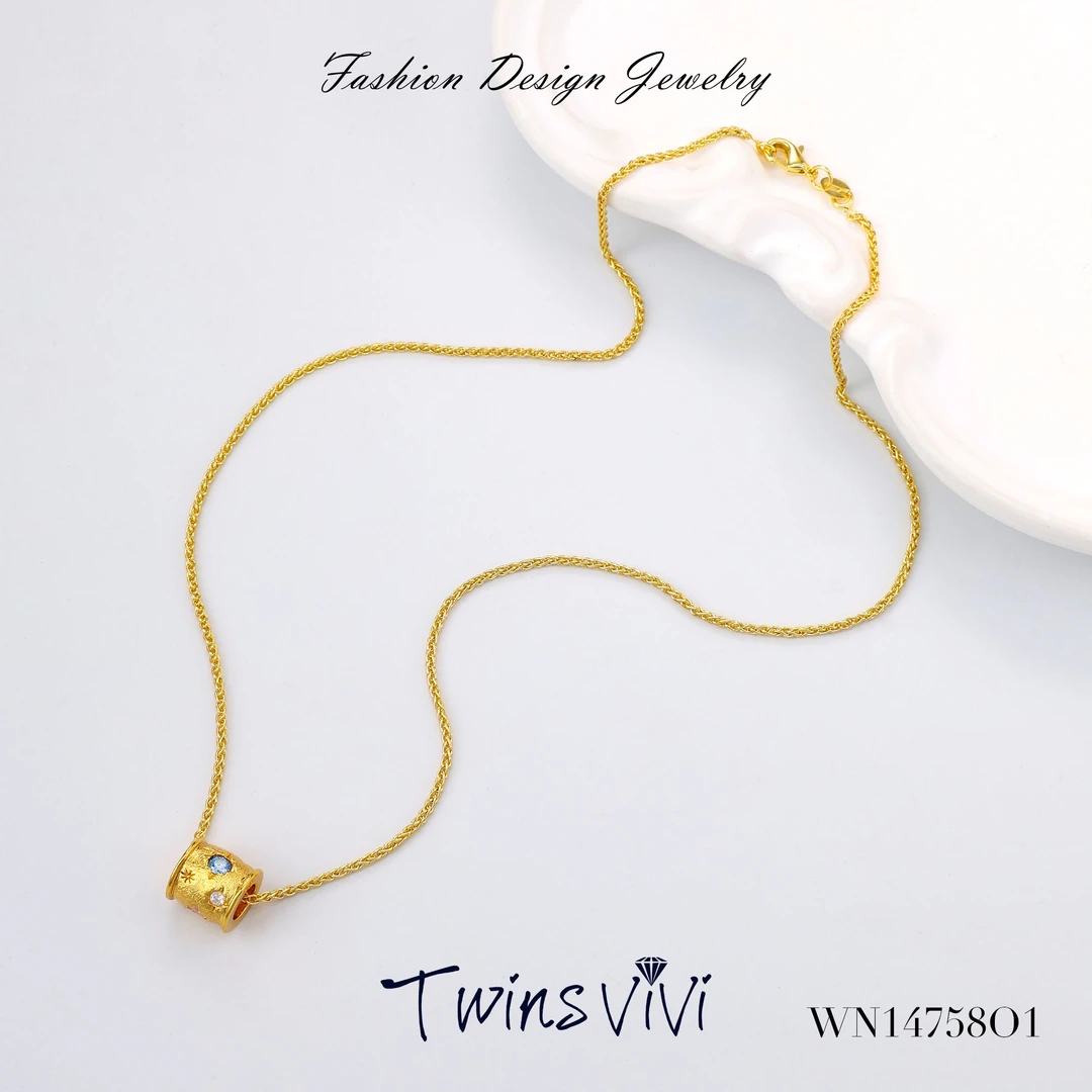 铜合金合成锆石项链 Twins VIVI 路路桶项链/WN14758