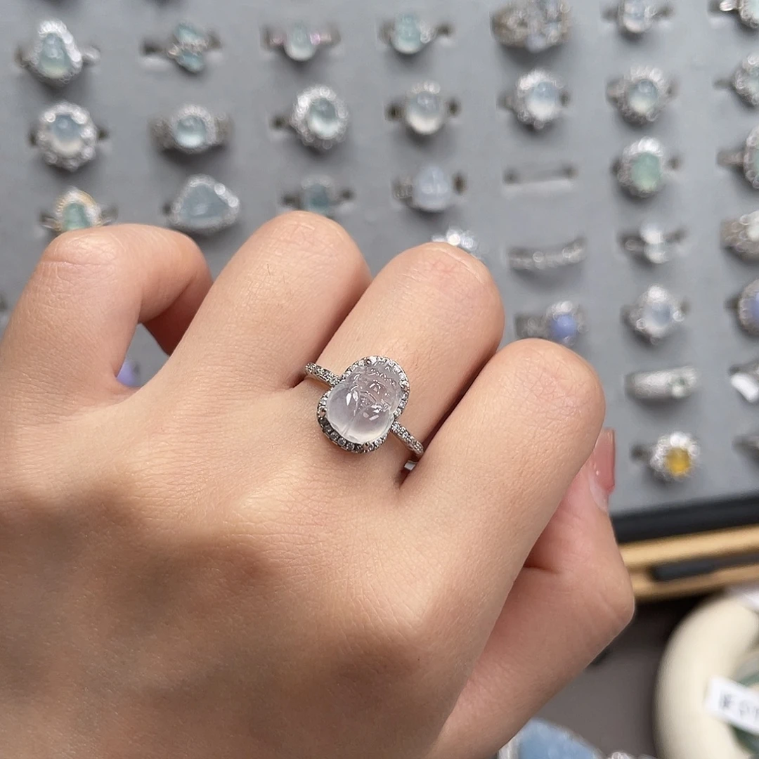 翡翠银S925镶嵌戒指