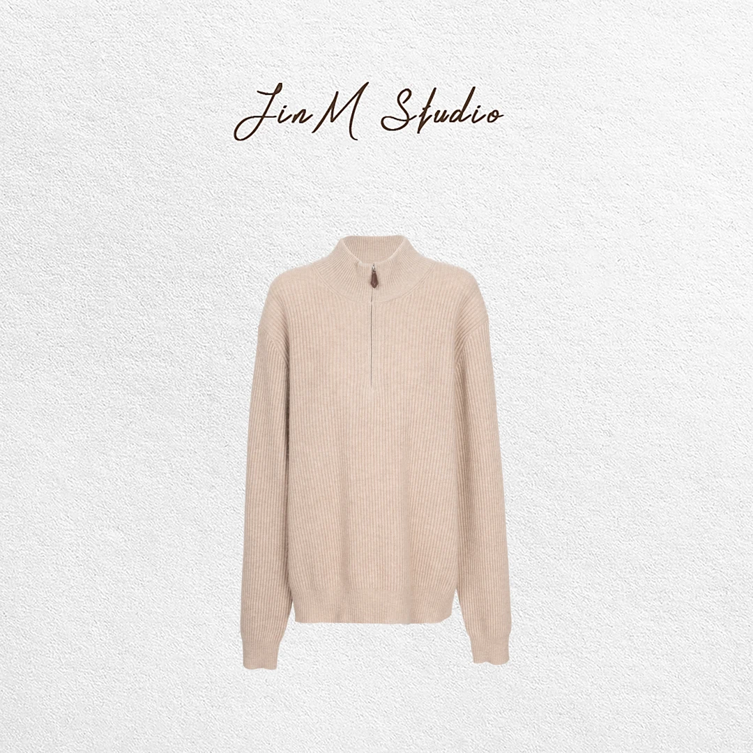 Jinmstudio丨【家属专属】100%羊绒针织立领男款毛衣602501A6940