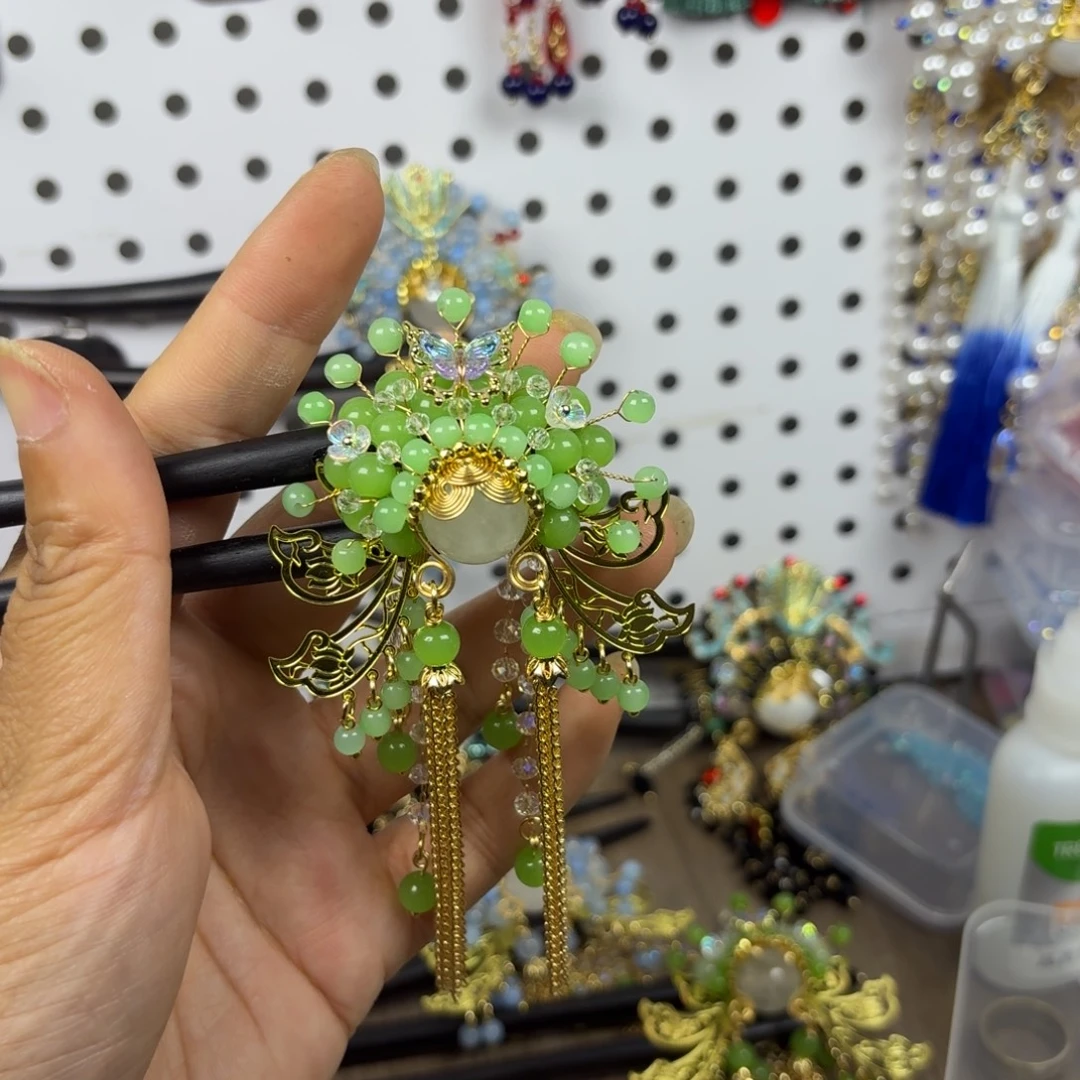 双***红铜合金醋酸古风刀马旦发簪