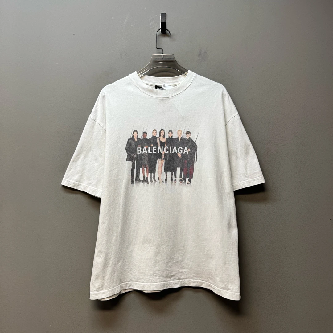 Balenciaga 巴黎世家/04805/水洗印花人像短袖 os s码