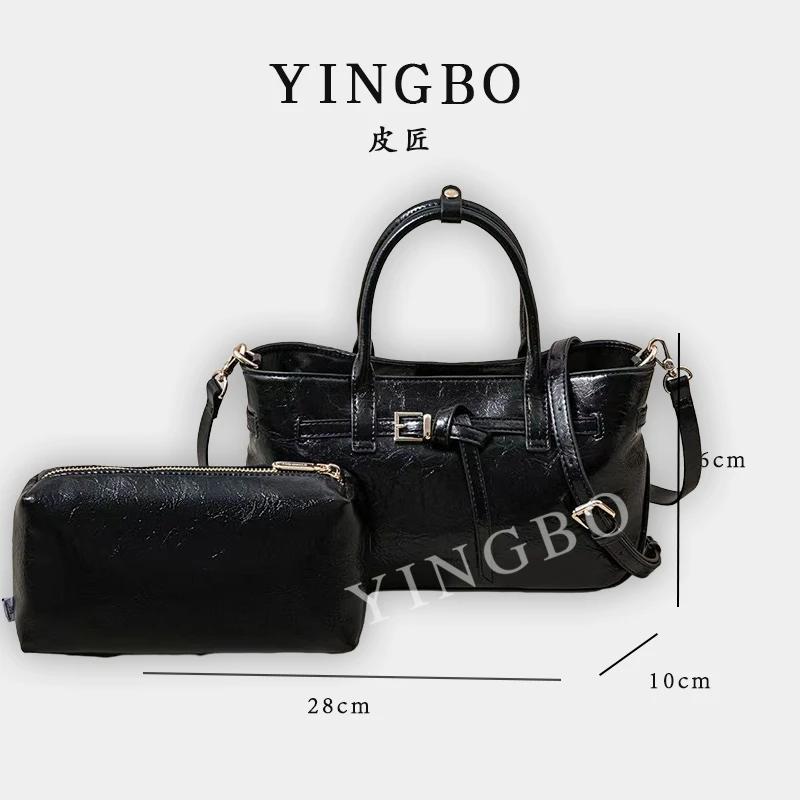 【英柏甄选】SK-62986-黑色 然与纯小众设计感时尚单肩百搭女包