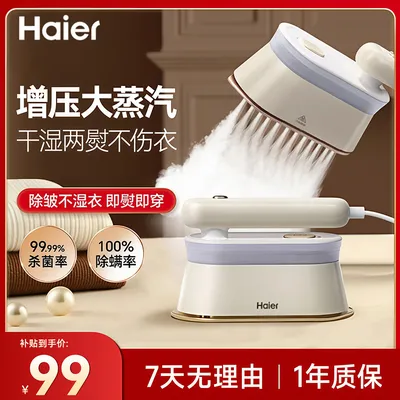 海尔手持熨烫机蒸汽除皱干湿两用家用多功能挂烫机除菌便携可折叠