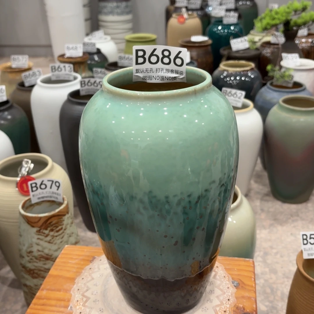 摆件686 景德镇陶瓷花瓶高27口9.5