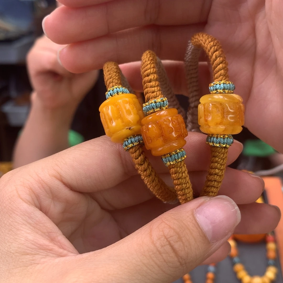 手绳蜜蜡未镶嵌微瑕多样性发一