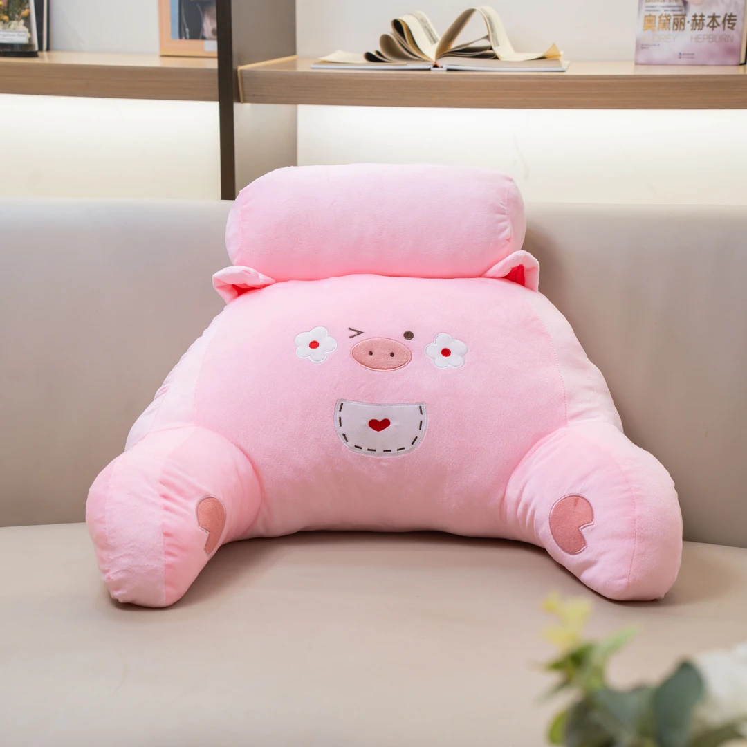 小猪款床头靠垫软包大靠背适合孕妇睡觉沙发护腰护颈使用可爱靠垫