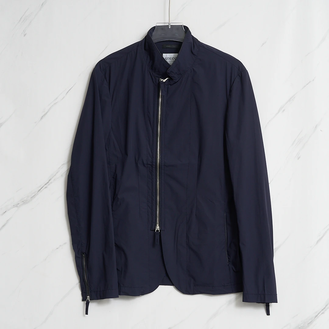 Armani Collezioni男士藏青侧拉链夹克/YZ301316