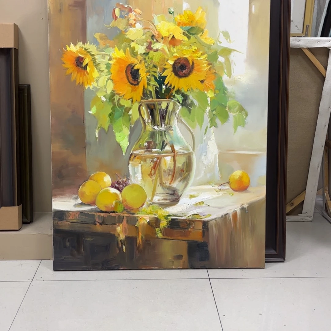 妞***桐手工手绘精品油画70+100尺寸