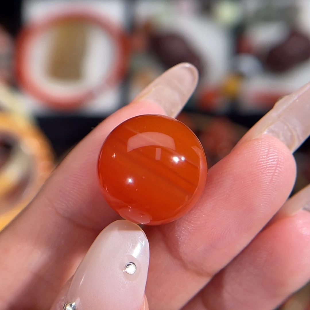 南红玛瑙未镶嵌圆珠 16.4mm