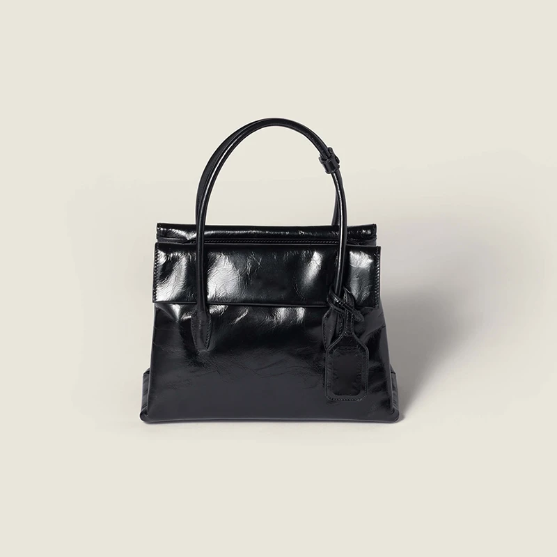 元英同款Solitaire意大利进口油蜡皮革手提包(含吊牌背带)YG1011