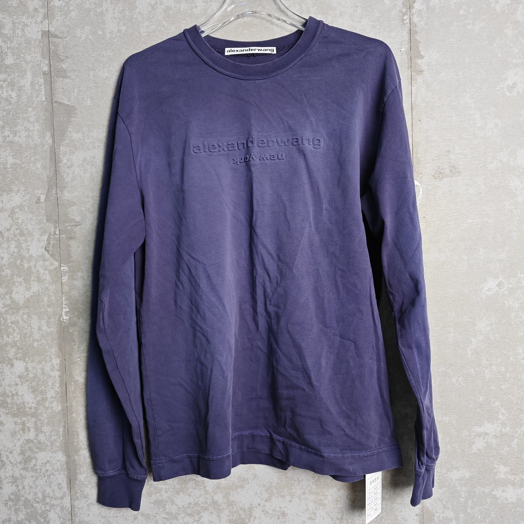 未使用 WE11 DONE  S*1/亚历山大王/浮雕logo紫色卫衣长袖/12742