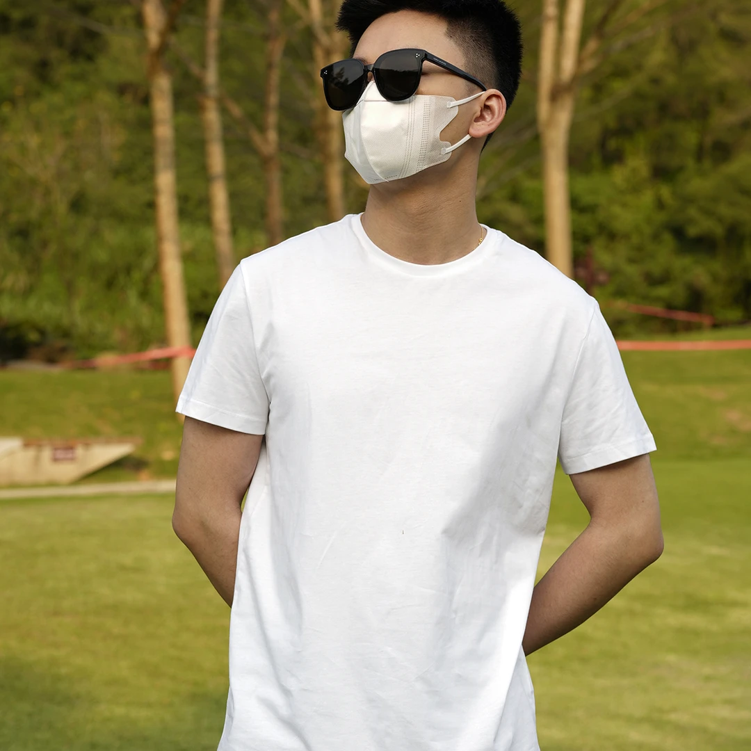 73-18经典小绿标男士夏季休闲宽松T恤圆领纯色短袖