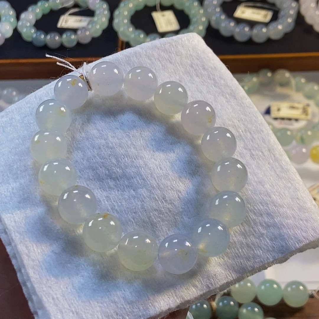 定制翡翠未镶嵌翡翠手串卡12+