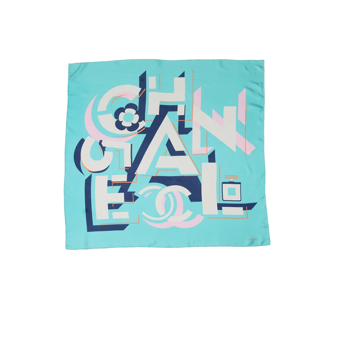 未使用 Chanel/香奈儿 【念念活动】山茶花 印花丝巾 薄荷绿