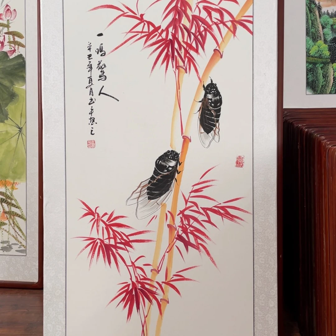 国画带框尺寸63*123厘米