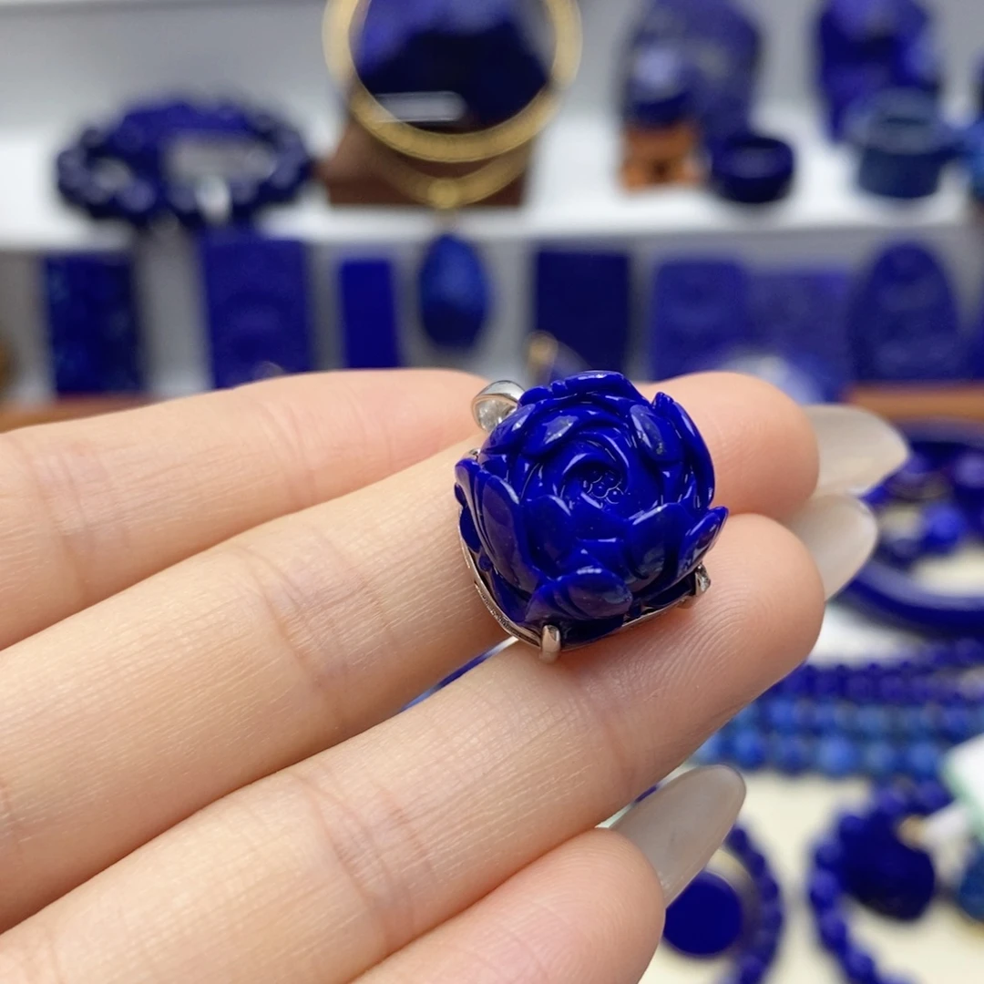 青金石银S925镶嵌颈饰