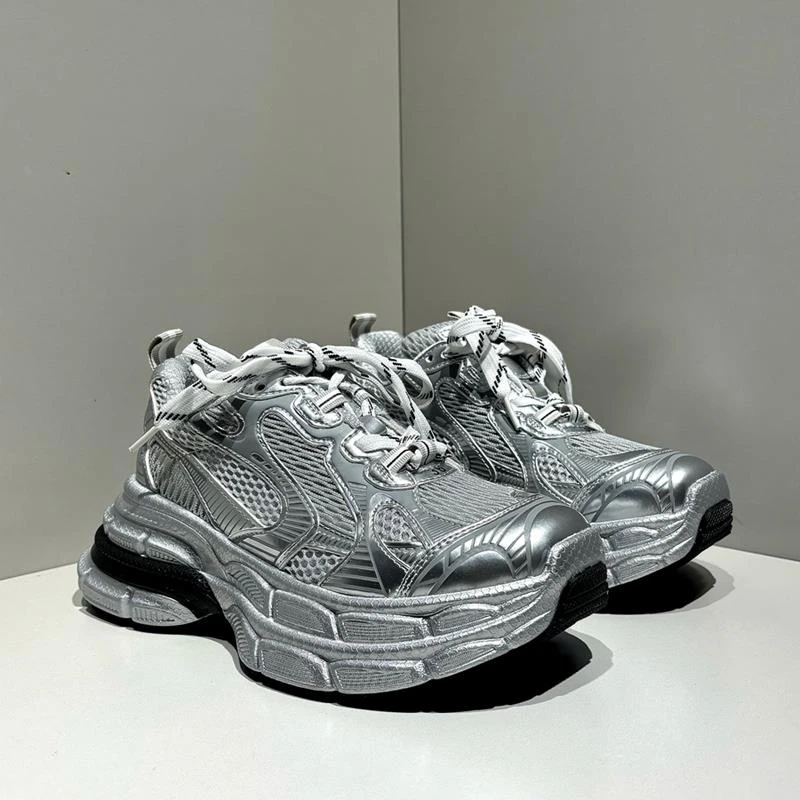 爱赫蒙夏季轻便透气厚底增高老爹鞋男2025新款鞋子爆拼接女士老爹