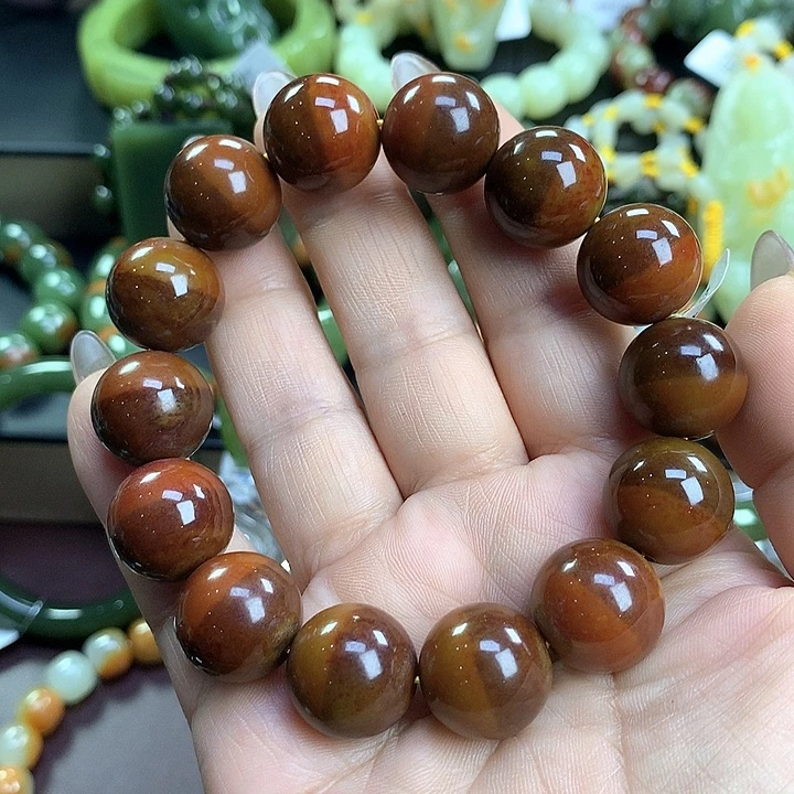 清***～手串未镶嵌和田玉（糖玉）