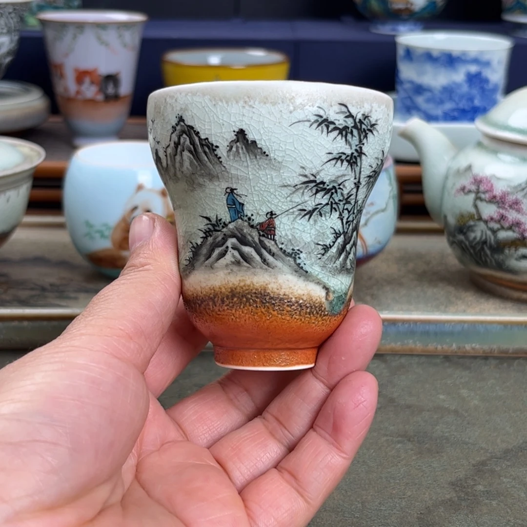 瓷杯子我们观山观水观自在