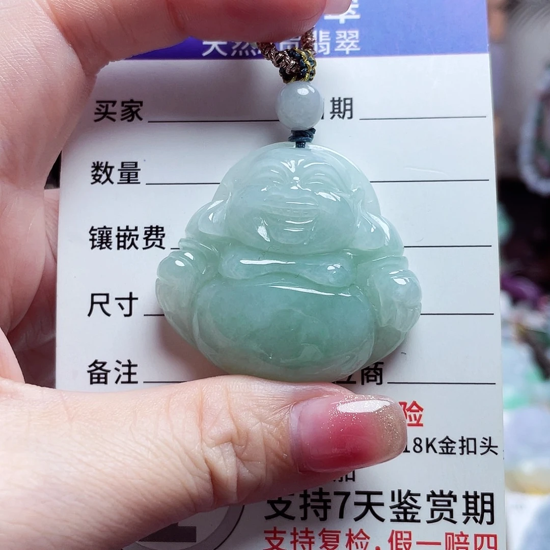 翡翠未镶嵌颈饰佛公32