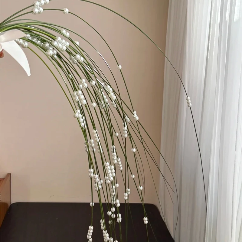 【米奇1】仿真钢草串珍珠红豆手捧花束风花束包装手工材料花艺资材