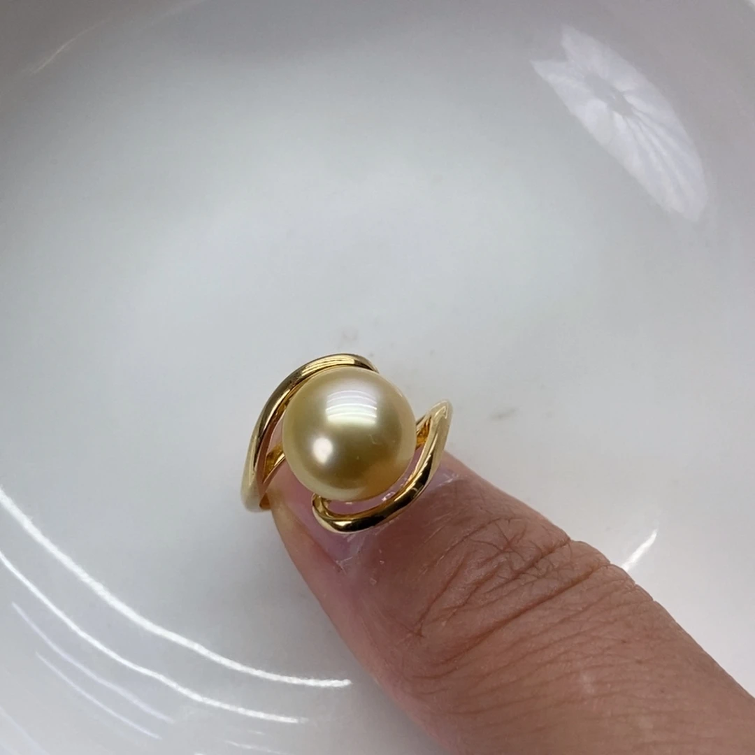 戒指银S925镶嵌海水珍珠