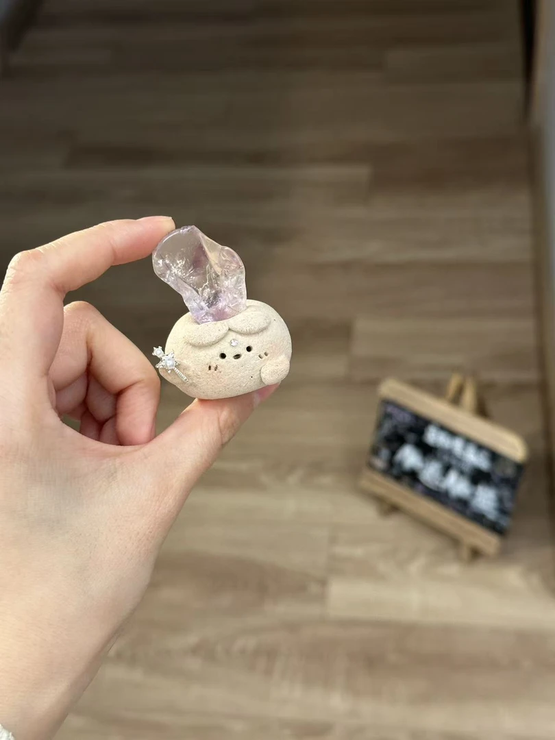 水晶小豆丁可爱冰透紫