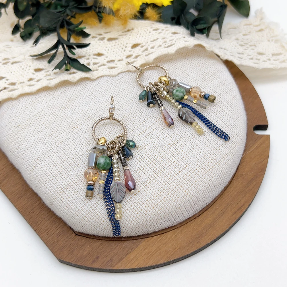 铜合金仿水晶耳饰 02984 好啊商店 复古流苏耳坠