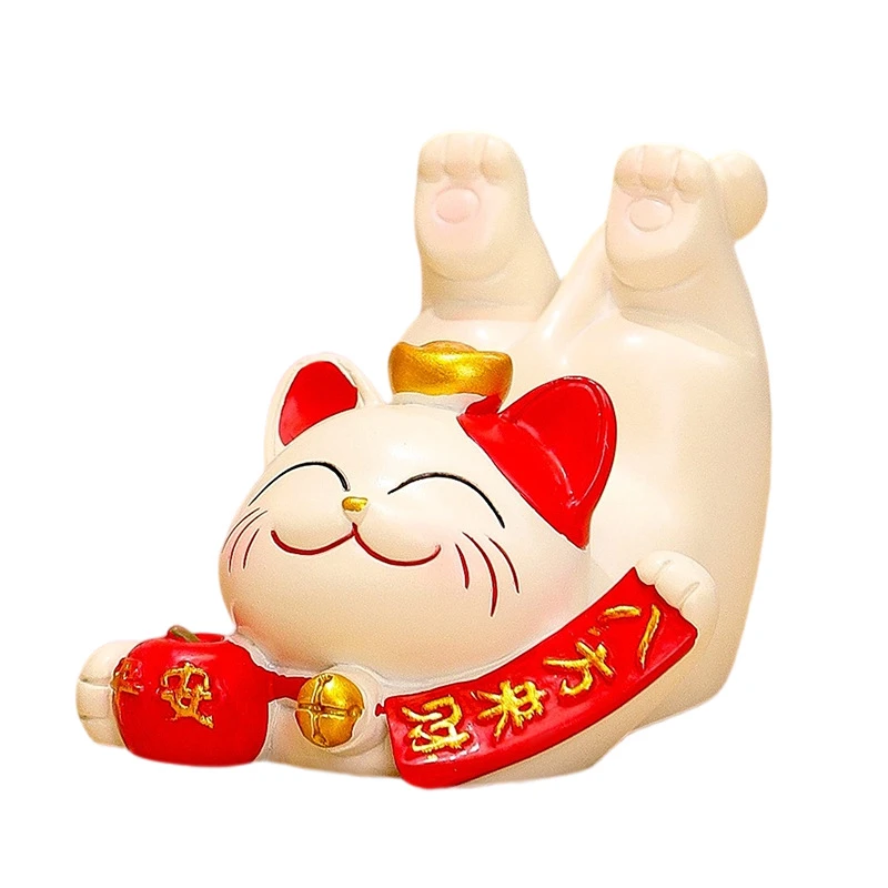 可爱招财猫手机支架摆件客厅办公室桌面创意卡通懒人平板支架装饰