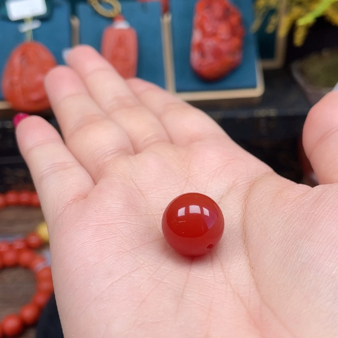 风***光南红玛瑙未镶嵌手链保山杨柳乡卡14mm+单珠