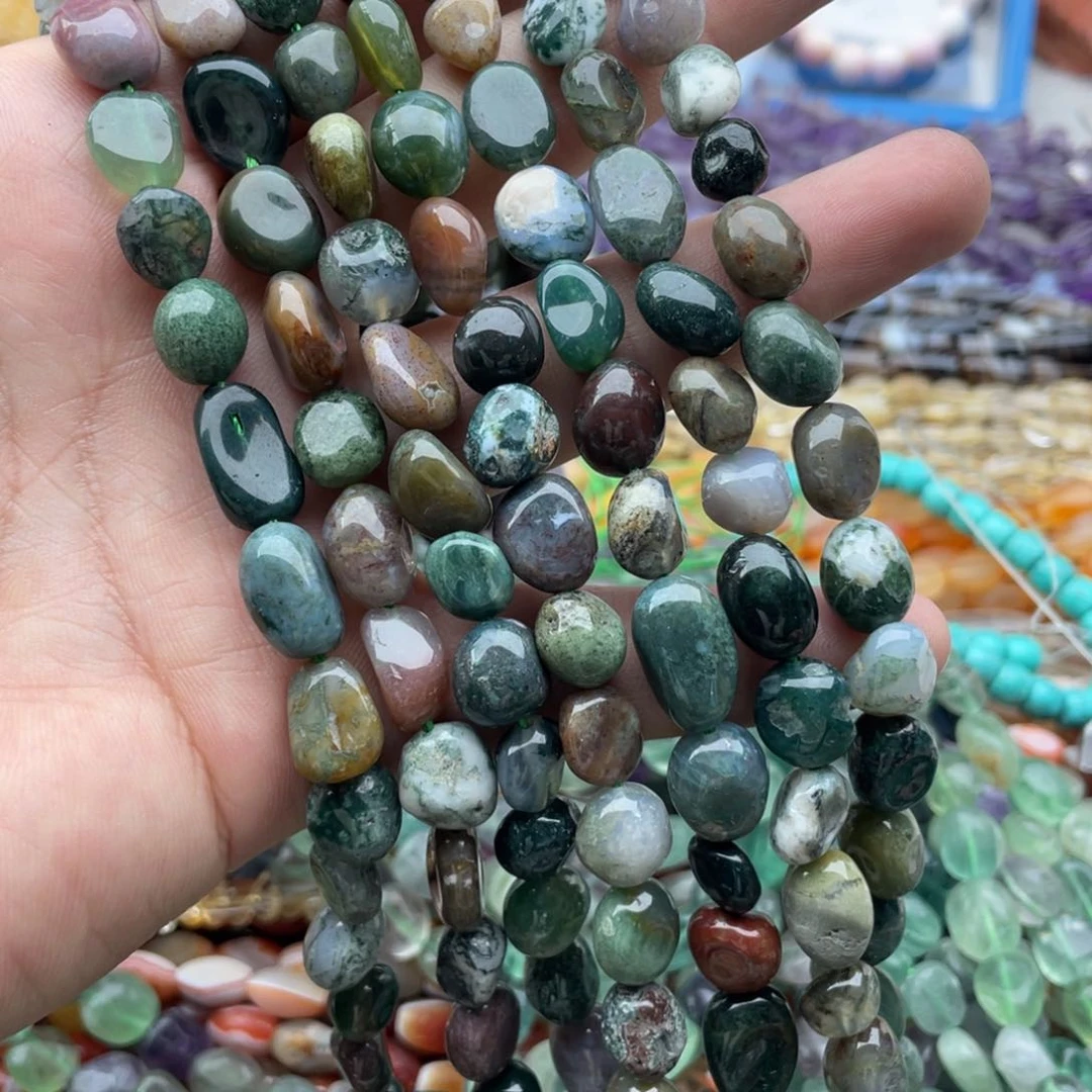 玛瑙/玉髓珠宝半成品未镶嵌一条装水草玛瑙随行珠卡10mm左右