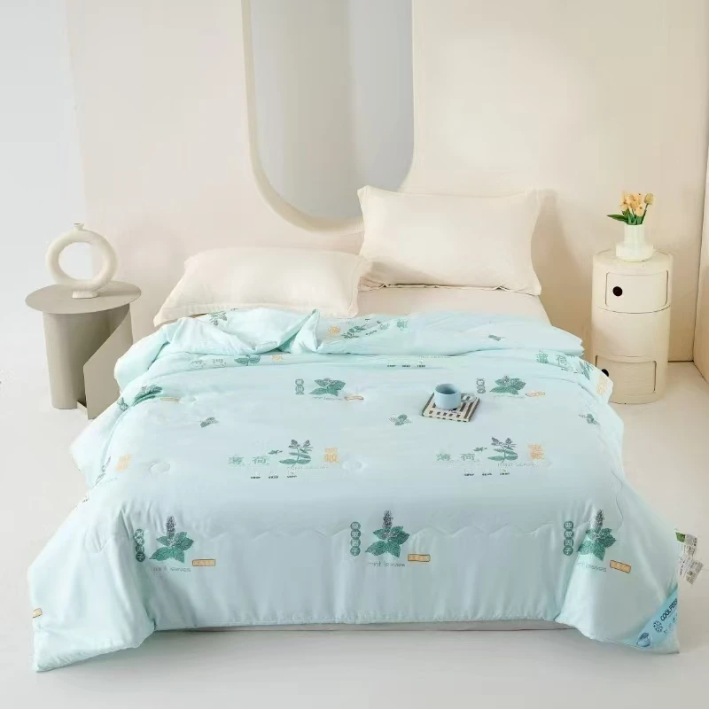 2025爆款薄荷夏凉被单双人可机洗水洗空调被子