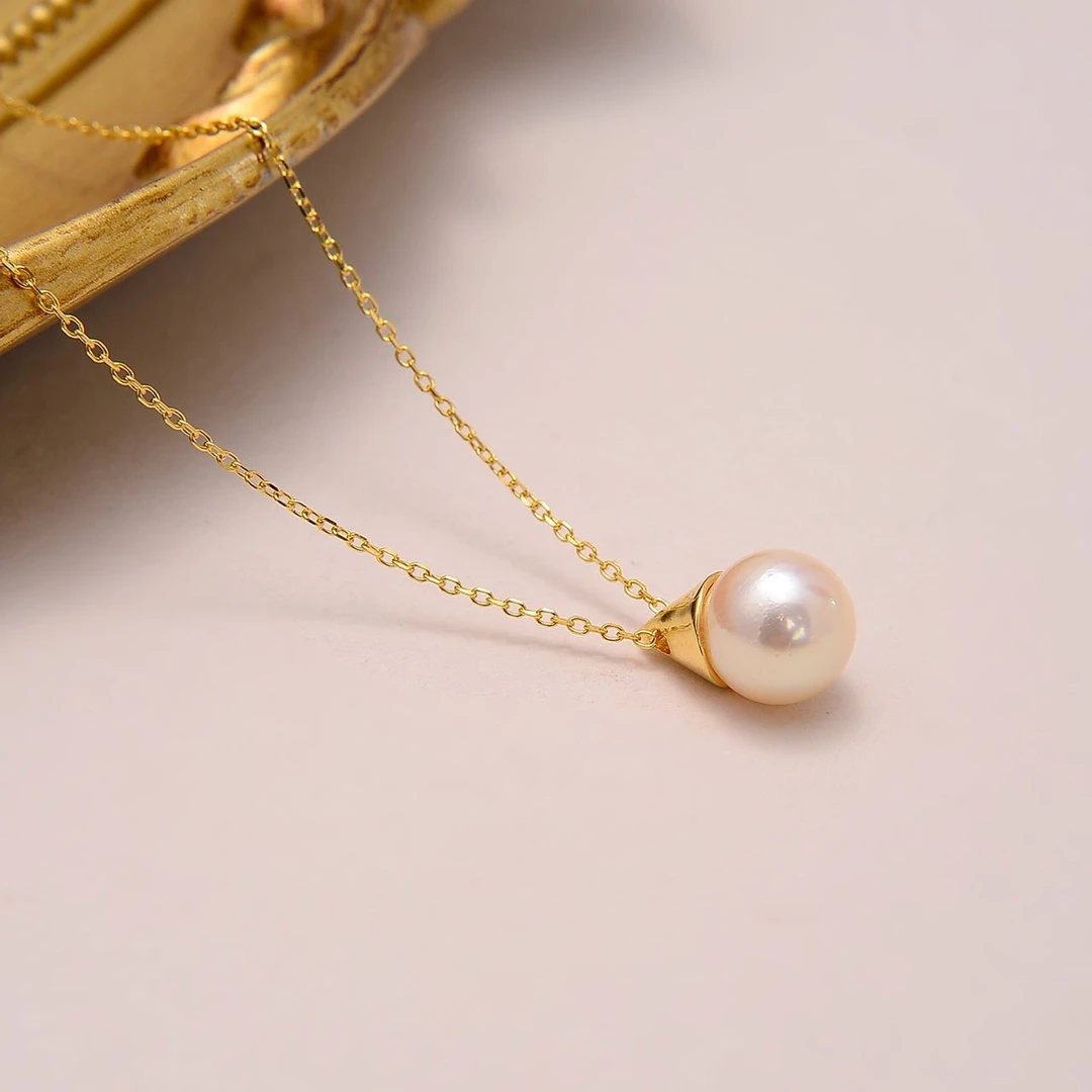 【云上好物】17 DS16082-S925镶嵌海水珍珠吊坠-8mm（JG）