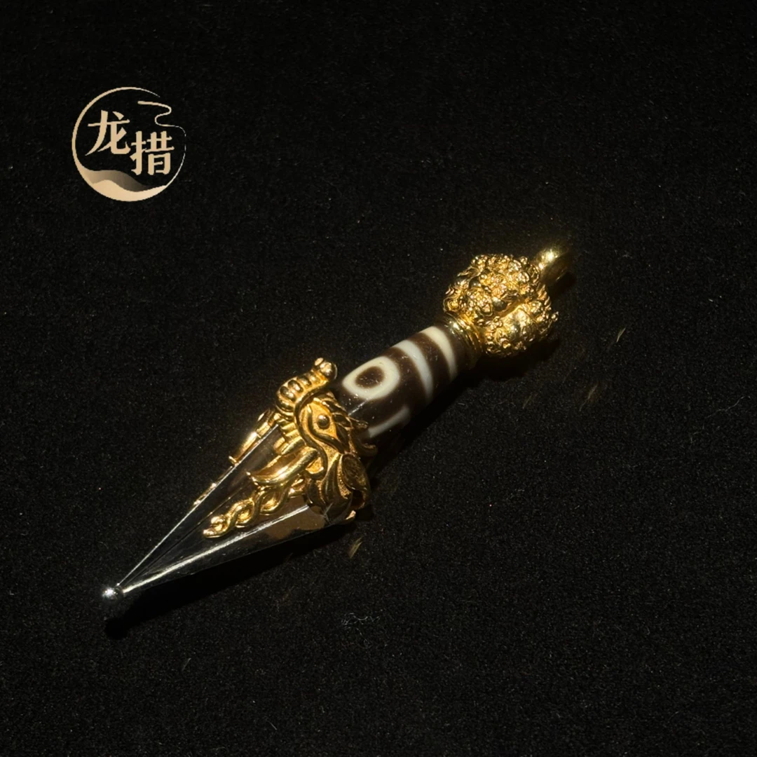 吊坠925银 【龙措设计】普巴金刚镶嵌吊坠