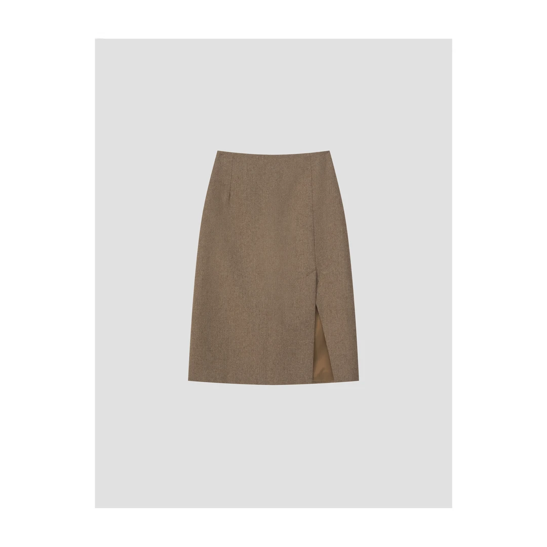 靠谱【惊喜价秒杀】通勤首选！篙品质含羊毛人字纹半裙KP24698