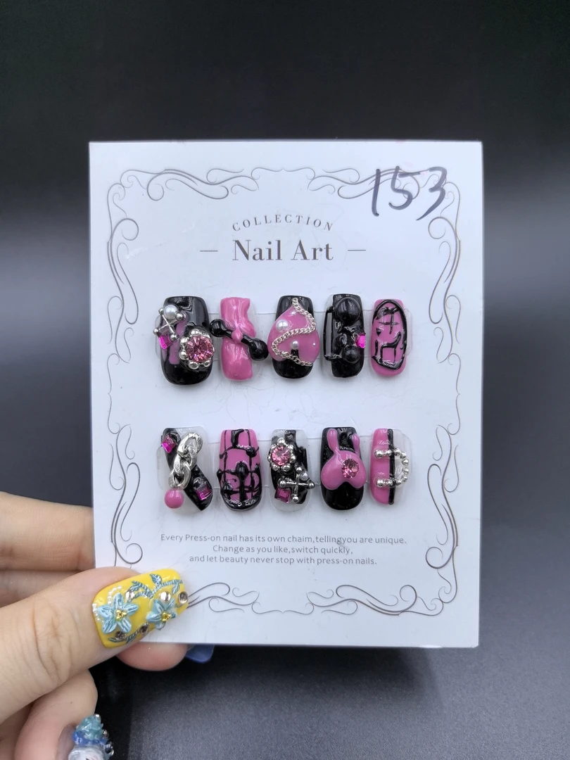 安夏 纱萝 直角方 纯手工穿戴甲小众款