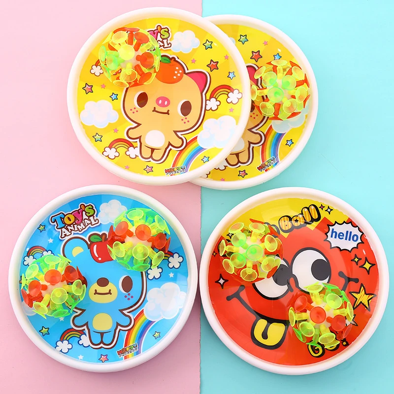 儿童闪光吸盘球抛接球吸盘双人对接抛接球户外运动玩具亲子互动