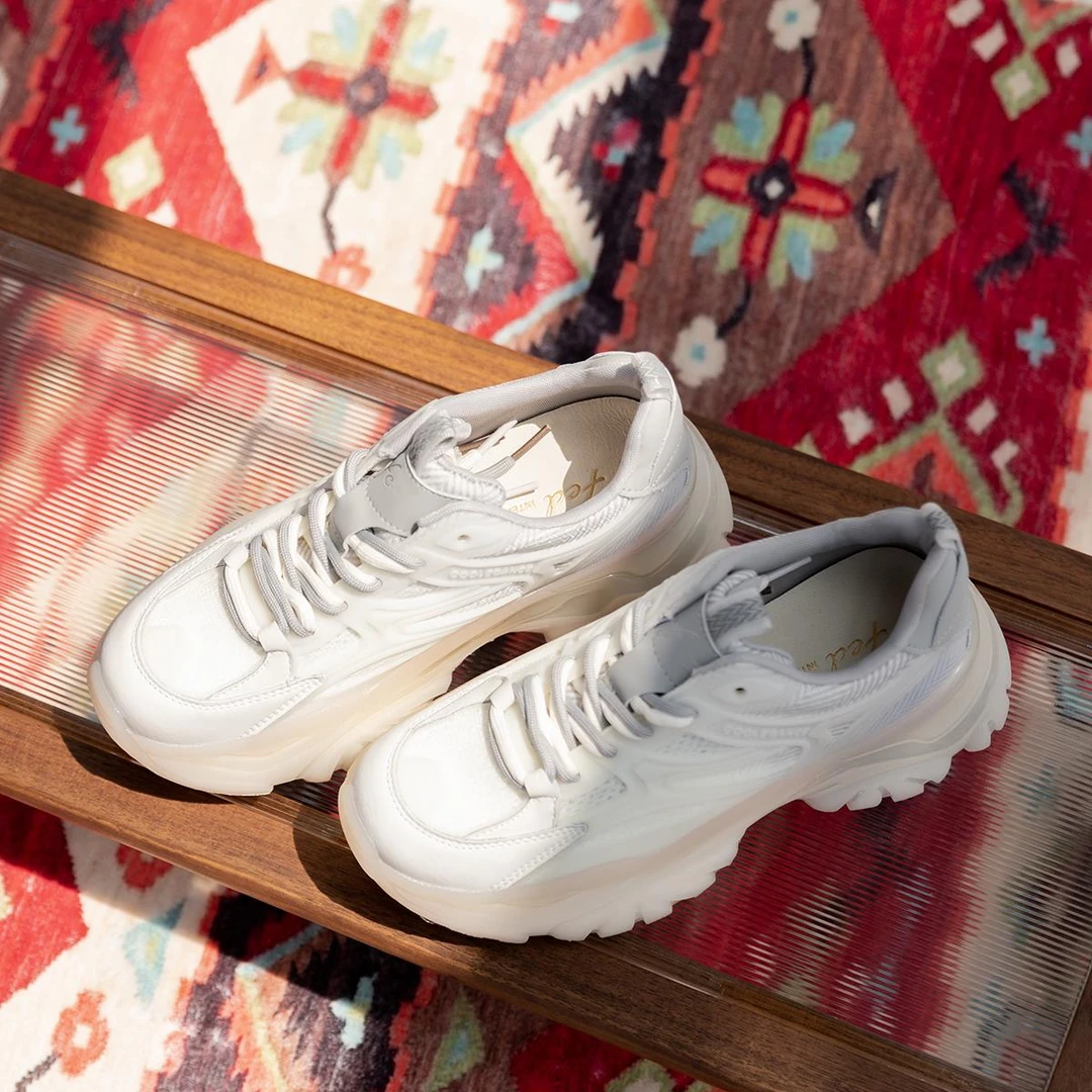 「GHGB」透气网纱果冻气垫厚底系带老爹鞋女百搭运动鞋