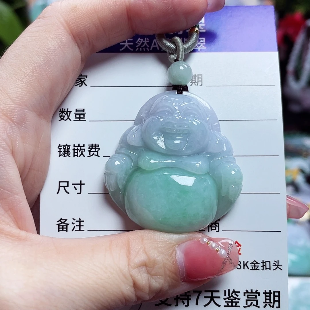 翡翠未镶嵌颈饰佛公40