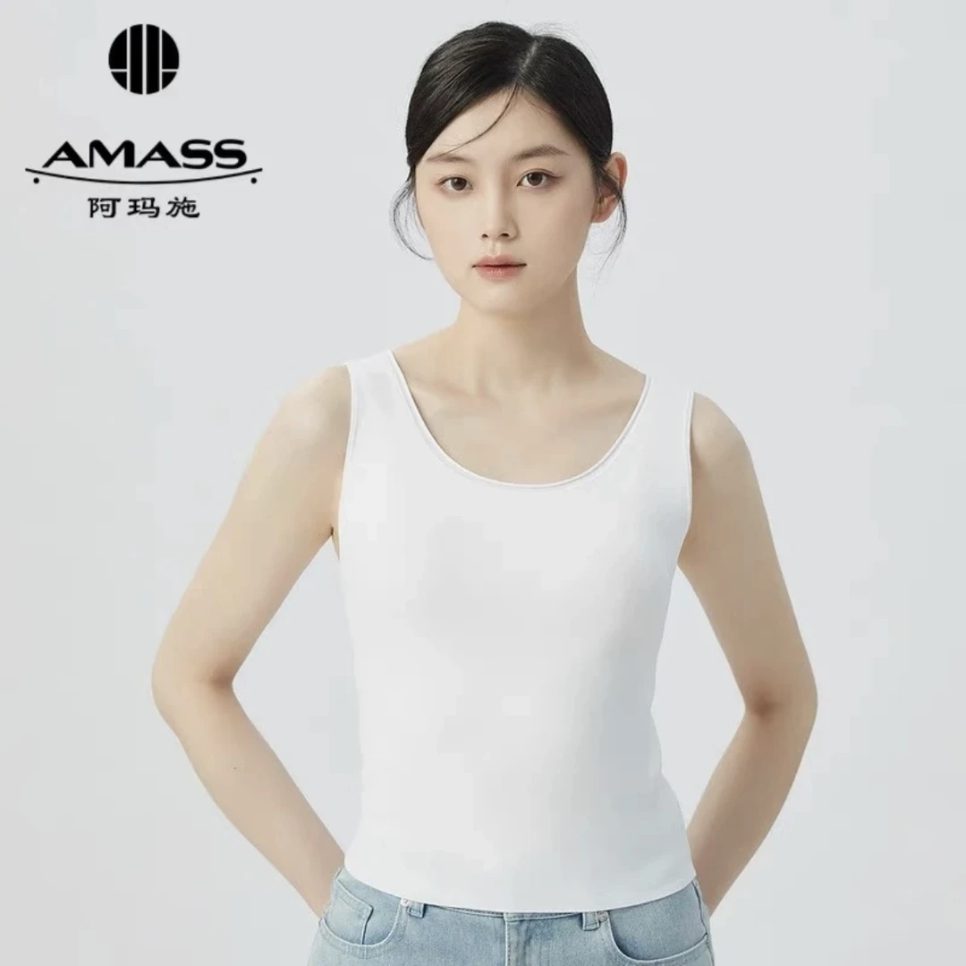 AMASS/阿玛施 夏季女士时尚无袖简约显夏季女士立体刺绣无袖背心
