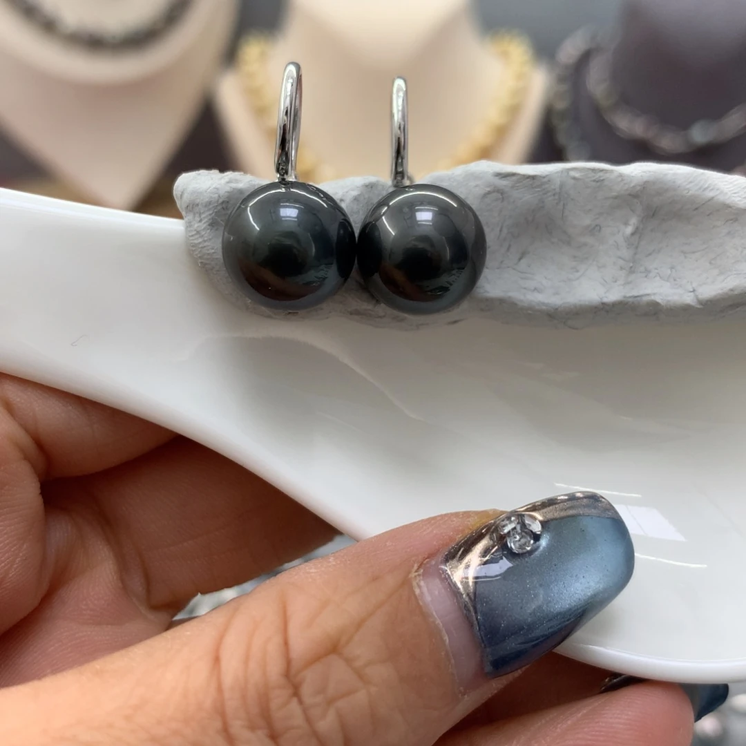 海水珍珠耳饰银S925镶嵌淡*