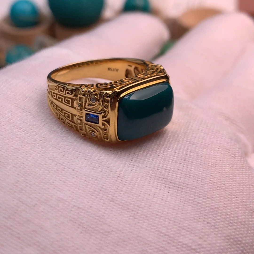 绿松石18K金镶嵌绿松石