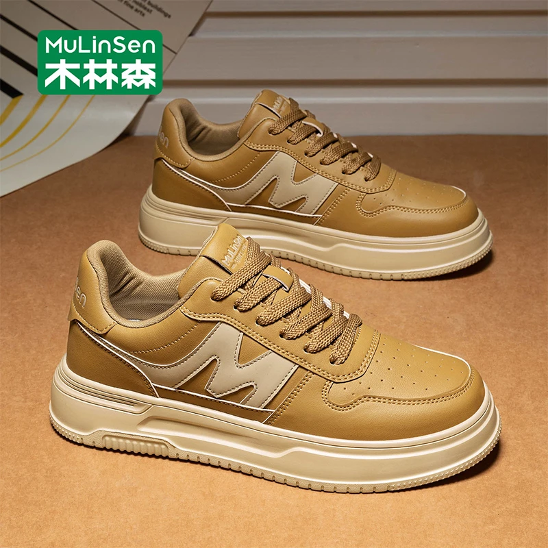 木林森男鞋2025新款正品潮流板鞋厚底增高百搭运动男士休闲运动鞋