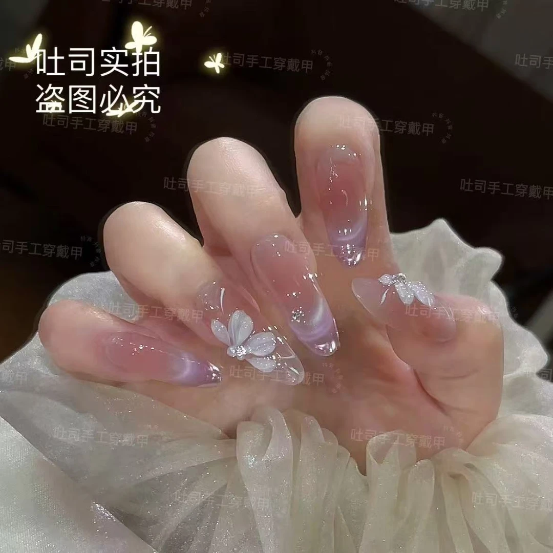 【紫罗兰】纯手工穿戴甲美甲可拆卸穿戴式持久反复使用TS
