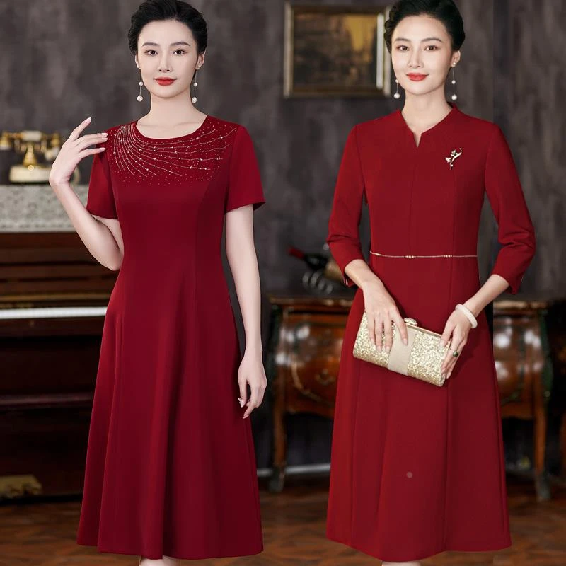 轻奢儿子结婚宴喜妈妈礼服高贵年轻款洋气连衣裙夏装2025喜婆婆婚