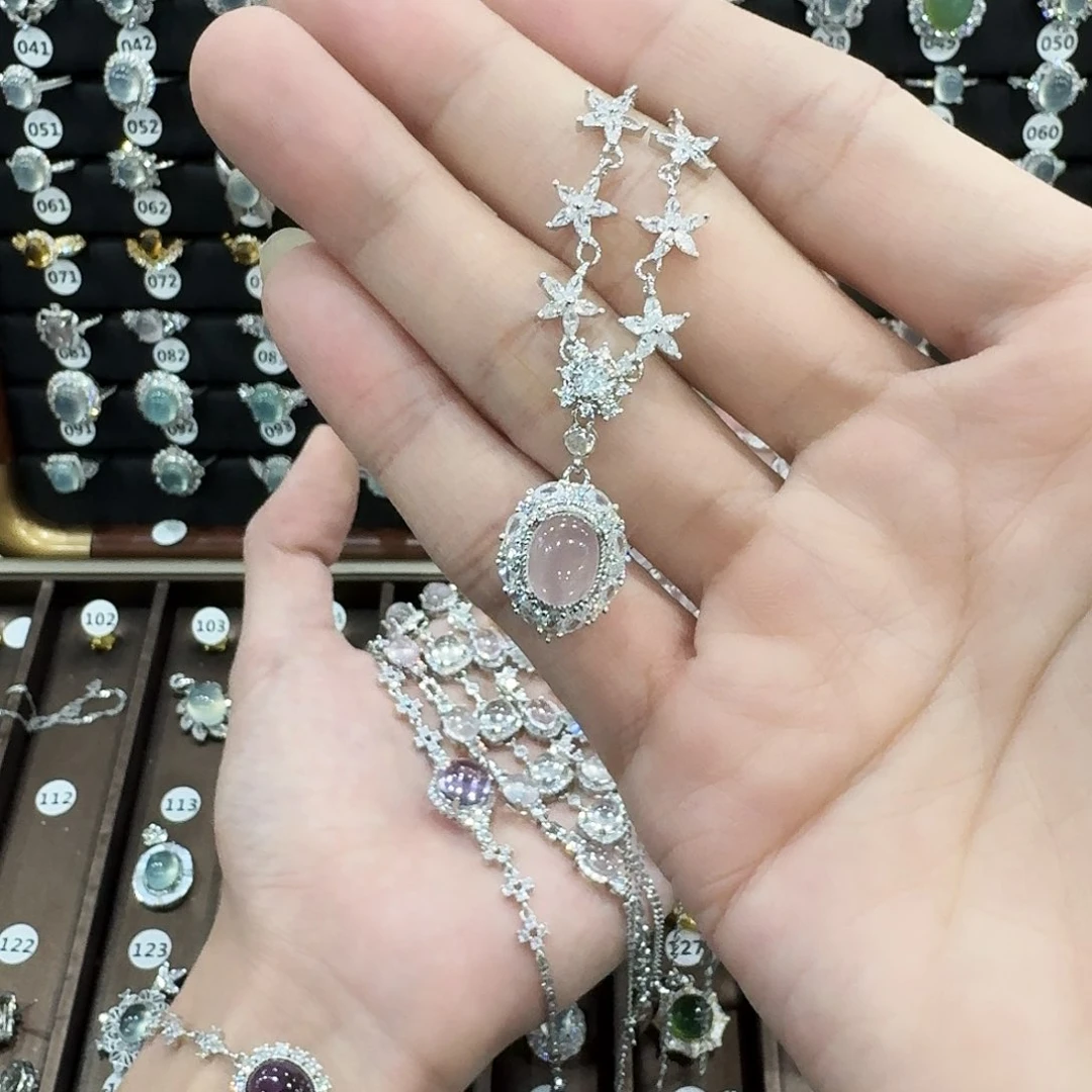 芙蓉石颈饰银S925镶嵌A****名