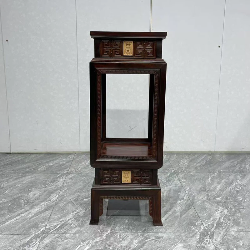 红木家具大红酸枝灯笼花架客厅中式落地花几实木宫廷花盆置物架